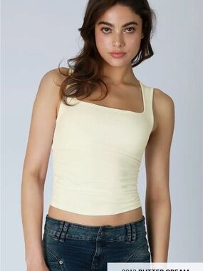 Nikibiki Butter Cream Square Neck Tank Top